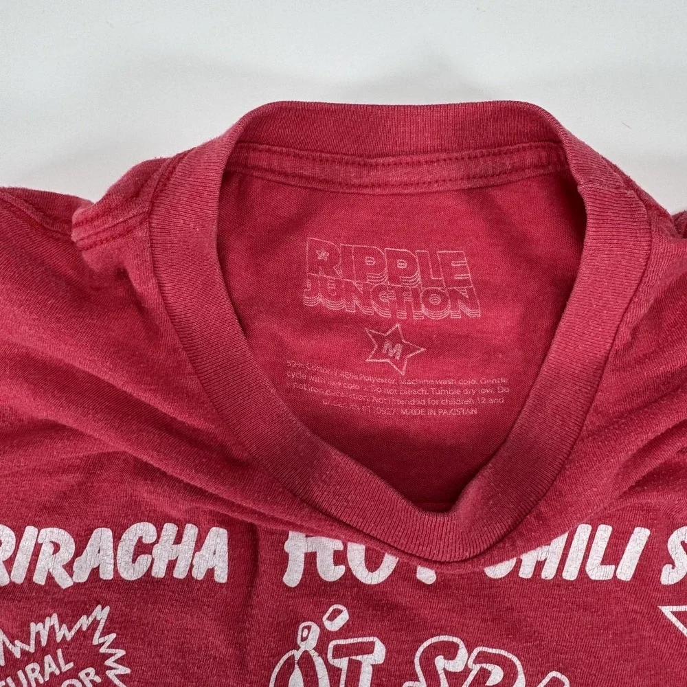 Ripple Junction Sriracha Hot Chili Sauce T-Shirt Adult Medium Red Huy Fong Foods